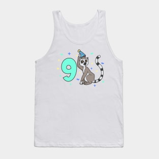 I am 9 with lemur - kids birthday 9 years old Tank Top